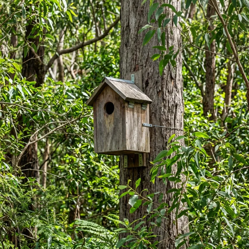 Animal nesting box installed as a humane alternative to a Emerald roof cavity